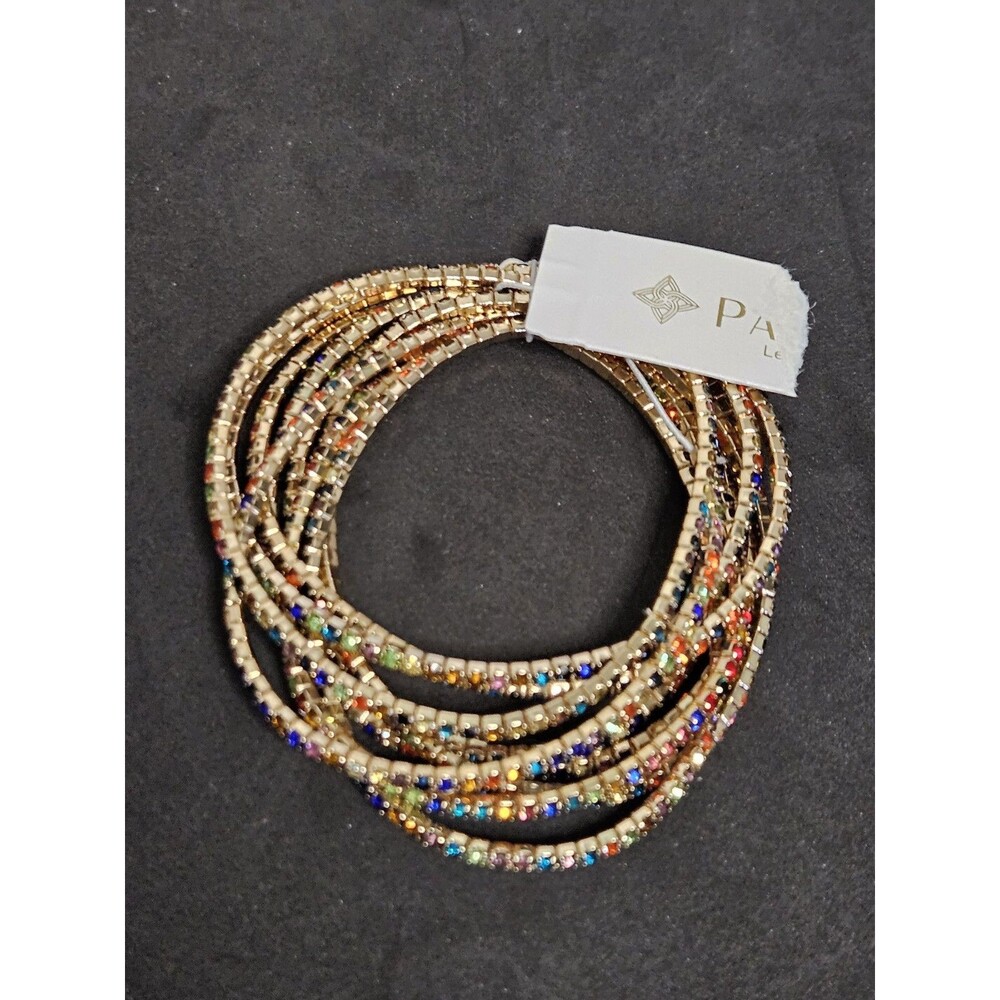 Panacea Stretch Tennis Bracelet Gold Multicolor